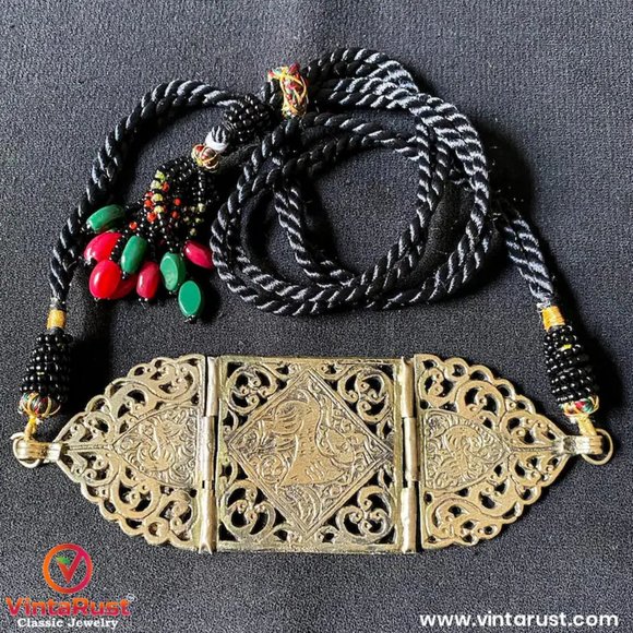 Vintage Amulet Cum Choker- Traditional Handmade Antique Jewellery, - Picture 3 of 4